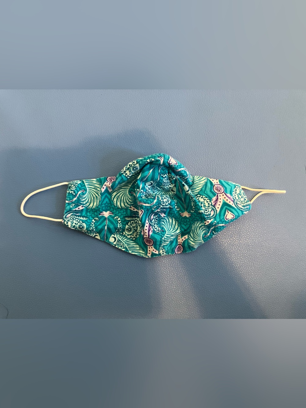 Turquoise Handmade Face Mask with Nose Wire